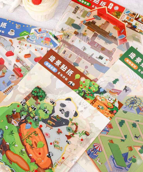Cozy Carnival DIY 3D Scene Stickers 4 Cute Miniature Scenes
