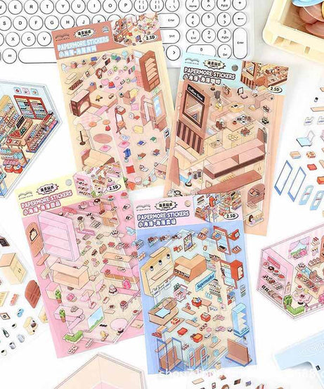 Cozy Nooks DIY 3D Scene Stickers 4 Cute Miniature Scenes