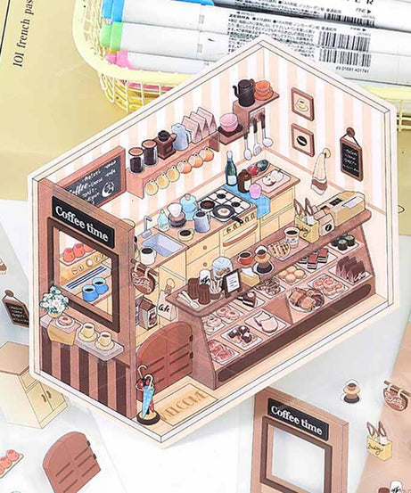Cozy Nooks DIY 3D Scene Stickers 4 Cute Miniature Scenes