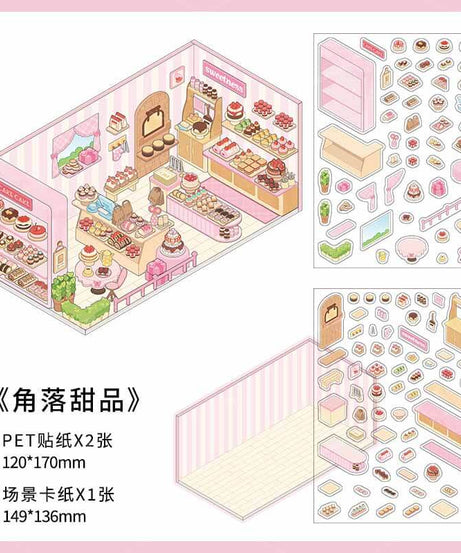 Cozy Nooks DIY 3D Scene Stickers 4 Cute Miniature Scenes