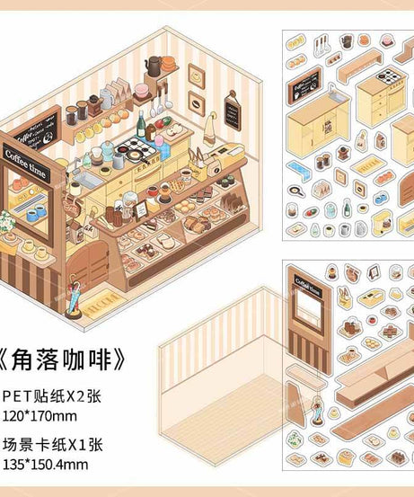 Cozy Nooks DIY 3D Scene Stickers 4 Cute Miniature Scenes