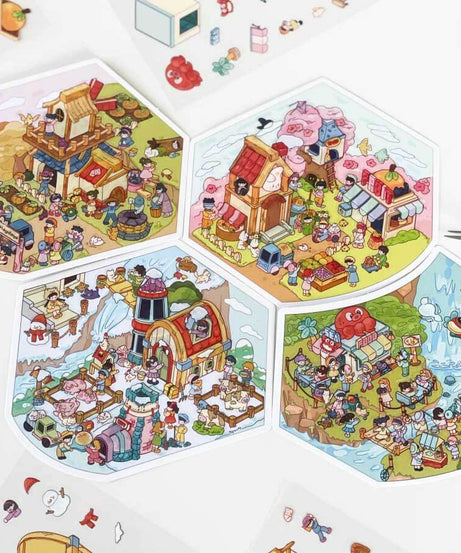 Sweet Farm DIY 3D Scene Stickers 4 Cute Miniature Scenes
