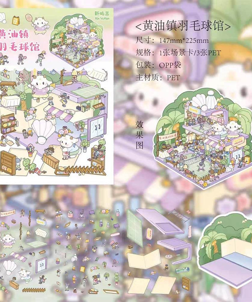 Slice of Life DIY 3D Scene Stickers 4 Cute Miniature Scenes