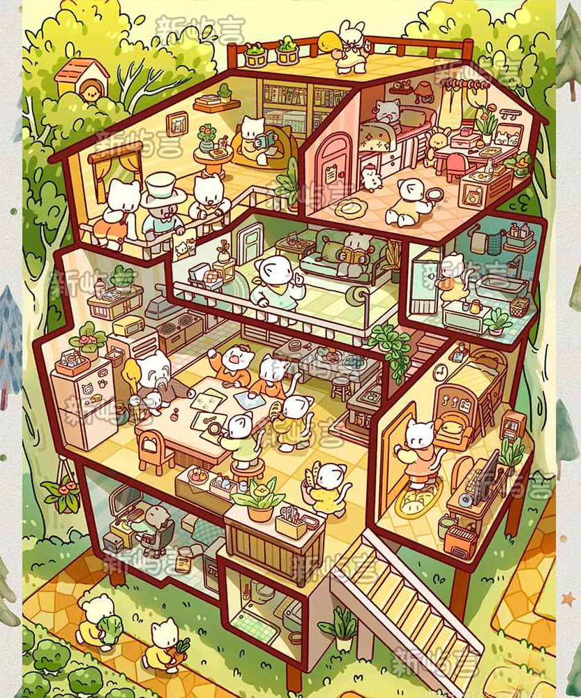 Slice of Life DIY 3D Scene Stickers 4 Cute Miniature Scenes