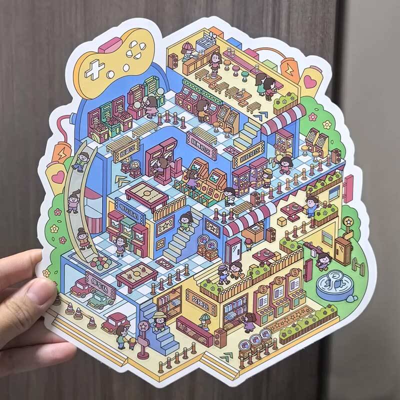 Dreamcore District DIY 3D Scene Stickers 3 Cute Miniature Scenes