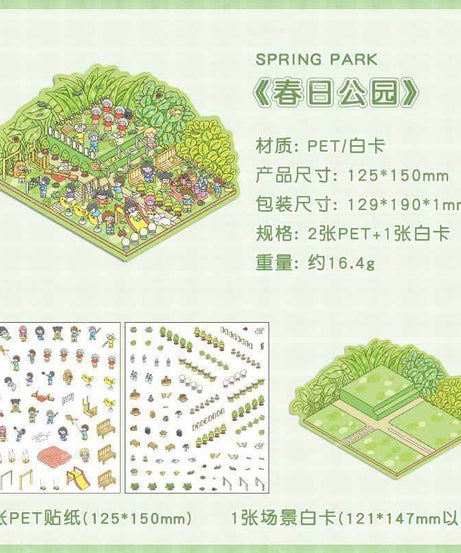 Dreamscape Parks DIY 3D Scene Stickers 4 Cute Miniature Scenes