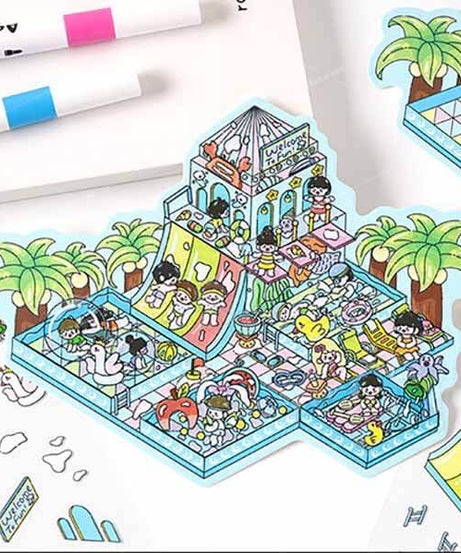 Dreamscape Parks DIY 3D Scene Stickers 4 Cute Miniature Scenes