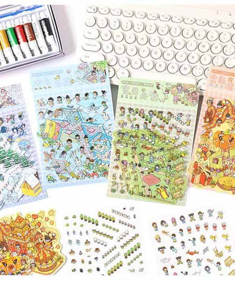 Dreamscape Parks DIY 3D Scene Stickers 4 Cute Miniature Scenes