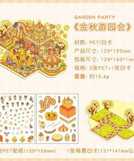 Dreamscape Parks DIY 3D Scene Stickers 4 Cute Miniature Scenes