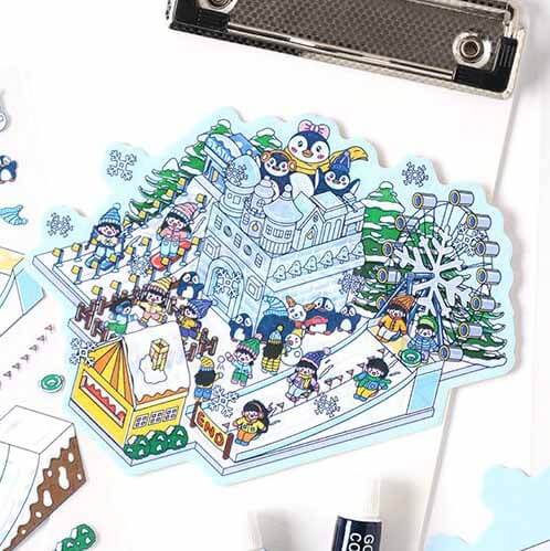 Dreamscape Parks DIY 3D Scene Stickers 4 Cute Miniature Scenes