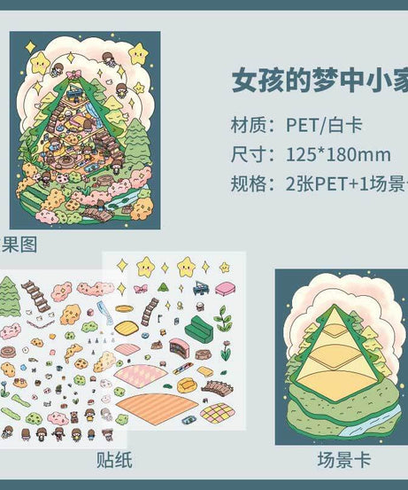 Dreamy Corners DIY 3D Scene Stickers 4 Cute Miniature Scenes