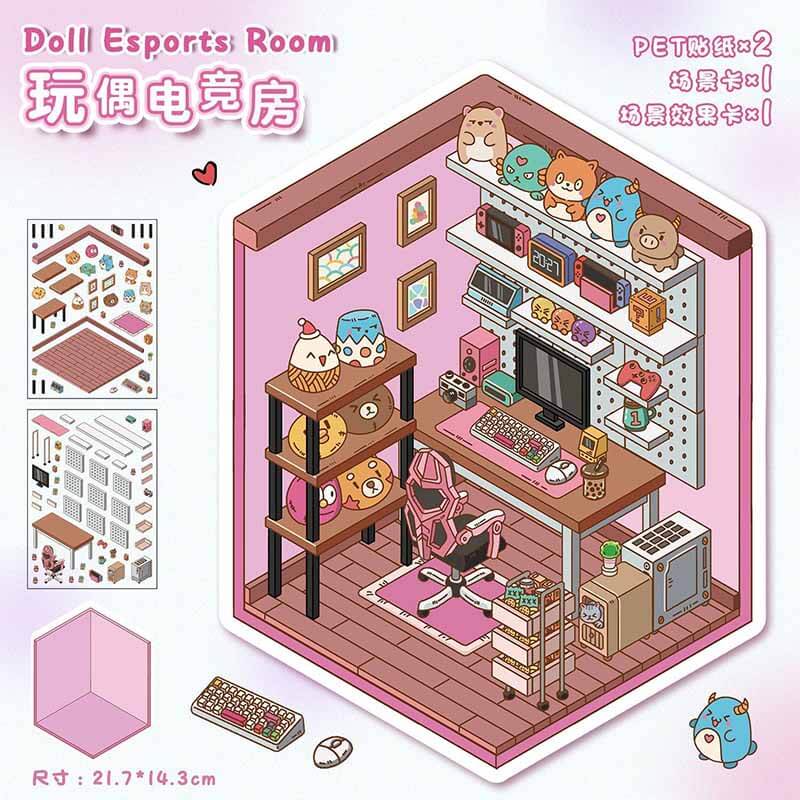 Dreamy Hideouts DIY 3D Scene Stickers 4 Cute Miniature Scenes