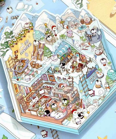 Wonderland Series DIY 3D Scene Stickers 4 Cute Miniature Scenes