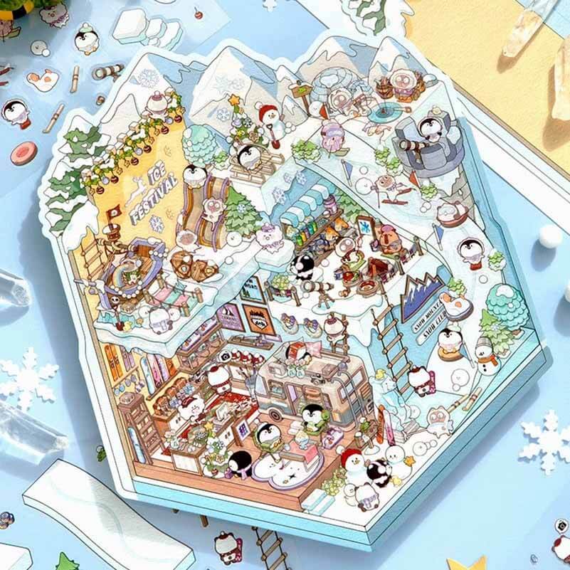 Wonderland Series DIY 3D Scene Stickers 4 Cute Miniature Scenes