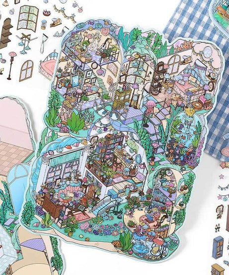Enchanted Habitat DIY 3D Scene Stickers 2 Cute Miniature Scenes