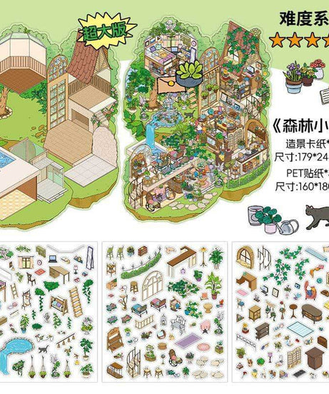 Enchanted Habitat DIY 3D Scene Stickers 2 Cute Miniature Scenes
