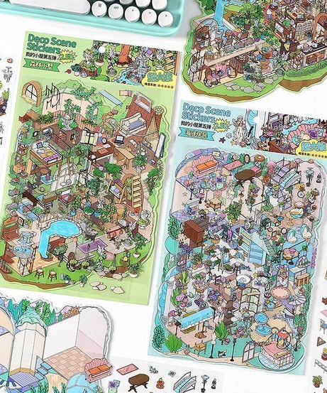 Enchanted Habitat DIY 3D Scene Stickers 2 Cute Miniature Scenes