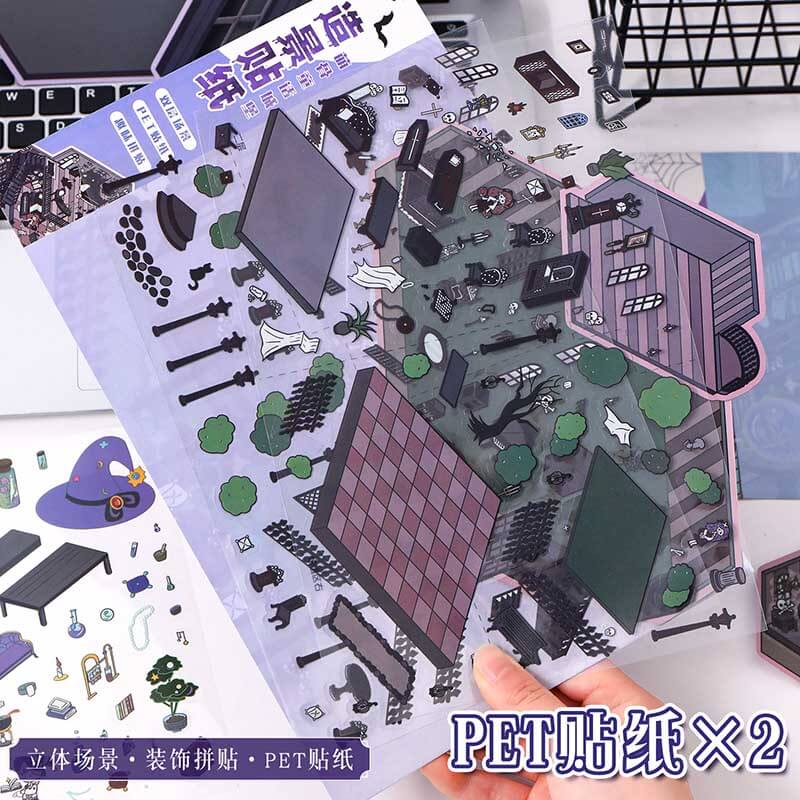 Enchanted Realms DIY 3D Scene Stickers 2 Cute Miniature Scenes