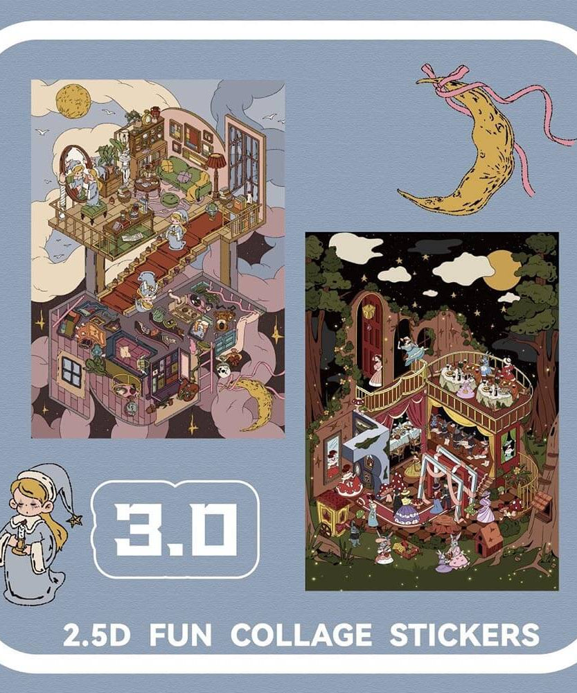 Ethereal Encounters DIY 3D Scene Sticker 2 Cute Miniature Scenes