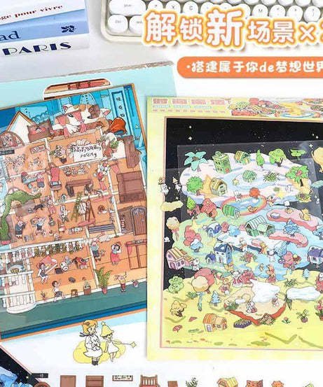 Everyday Glimpses DIY 3D Scene Stickers 2 Cute Miniature Scenes