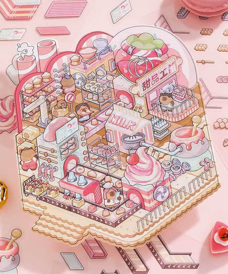 Factory of Dreams DIY 3D Scene Stickers 4 Cute Miniature Scenes
