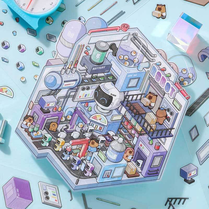 Factory of Dreams DIY 3D Scene Stickers 4 Cute Miniature Scenes