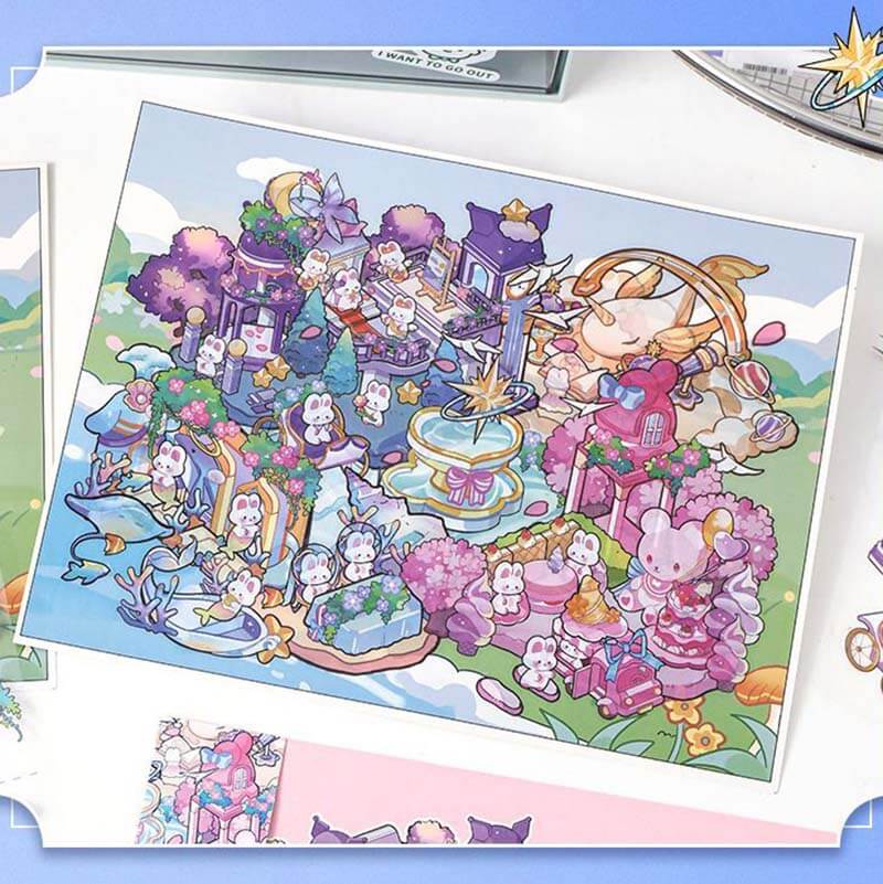 Fantasy Bliss Chronicles DIY 3D Scene Stickers Lovely 2 Miniature Scenes