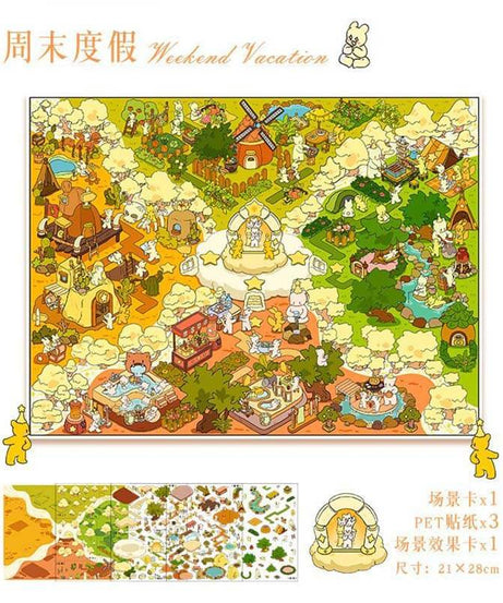 Fantasy Bliss Chronicles DIY 3D Scene Stickers Lovely 2 Miniature Scenes