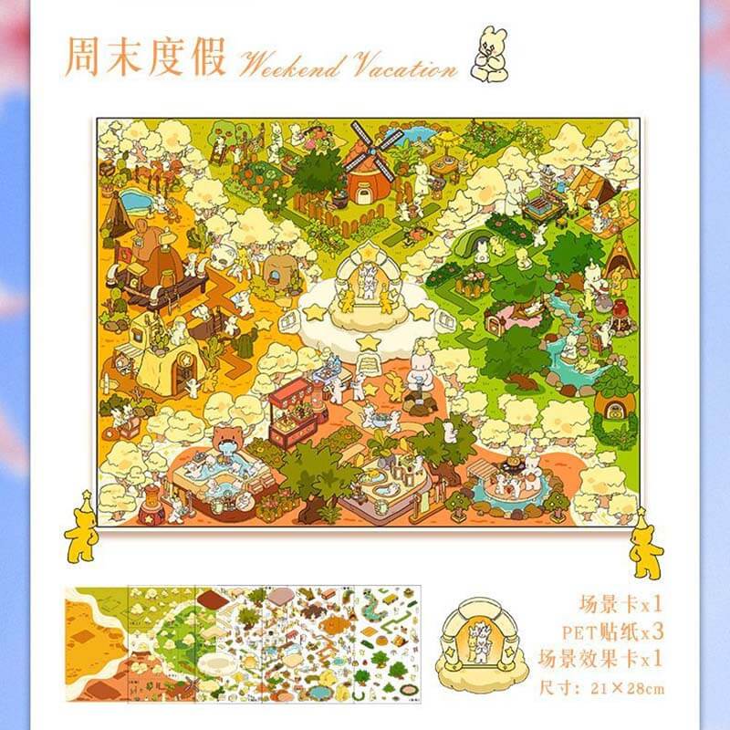 Fantasy Bliss Chronicles DIY 3D Scene Stickers Lovely 2 Miniature Scenes