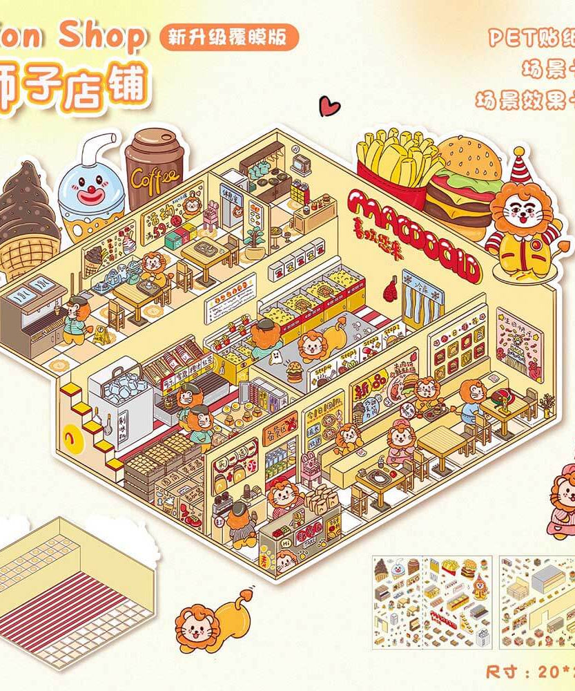 Fantasy Friends DIY 3D Scene Stickers Lovely Miniature Scenes