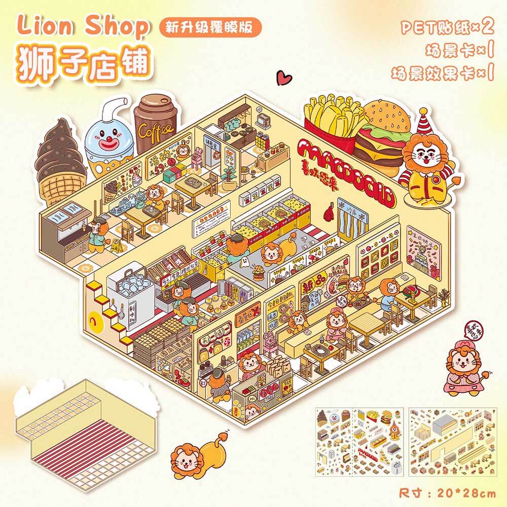 Fantasy Friends DIY 3D Scene Stickers Lovely Miniature Scenes