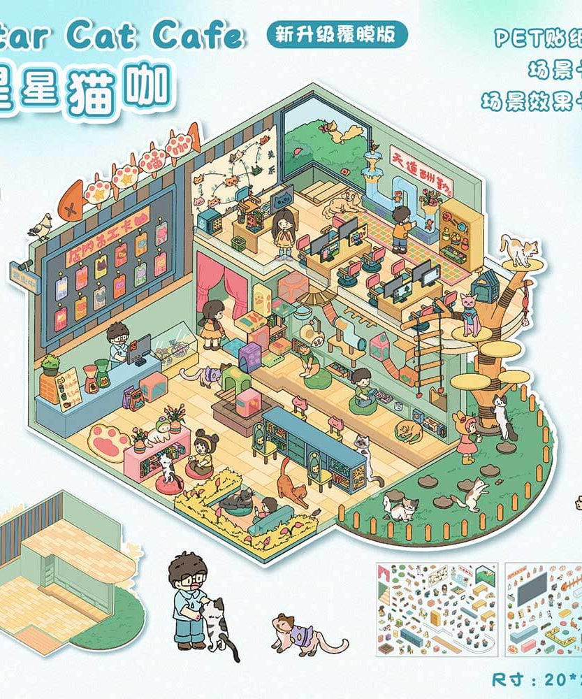 Fantasy Friends DIY 3D Scene Stickers Lovely Miniature Scenes