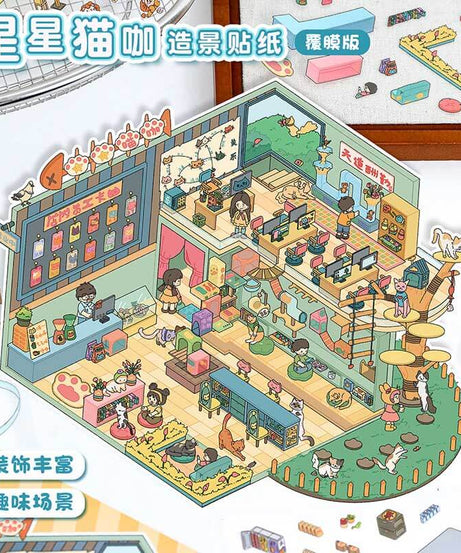 Fantasy Friends DIY 3D Scene Stickers Lovely Miniature Scenes