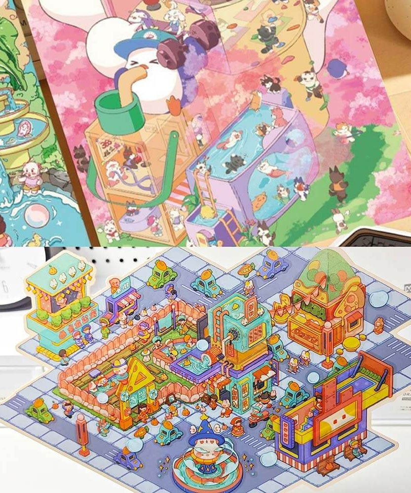 Floral & Foam DIY 3D Scene Stickers 2 Cute Miniature Scenes