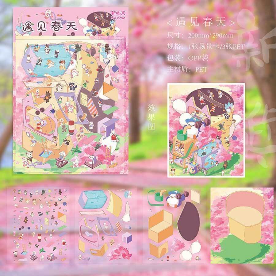 Floral & Foam DIY 3D Scene Stickers 2 Cute Miniature Scenes