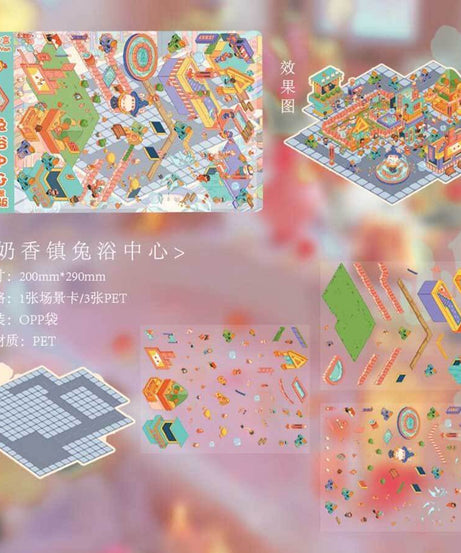 Floral & Foam DIY 3D Scene Stickers 2 Cute Miniature Scenes