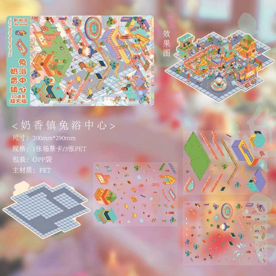 Floral & Foam DIY 3D Scene Stickers 2 Cute Miniature Scenes