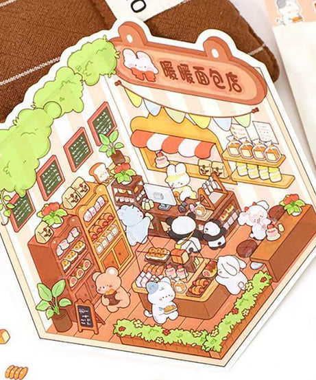 Fluffy Sweet Haven DIY 3D Scene Stickers 4 Cute Miniature Scenes