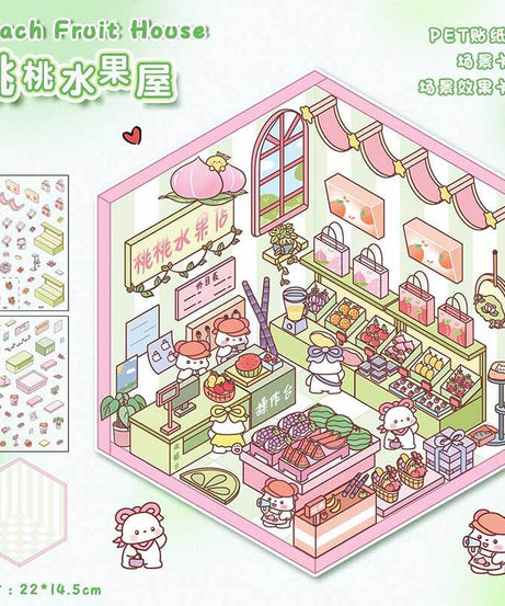 Fluffy Sweet Haven DIY 3D Scene Stickers 4 Cute Miniature Scenes