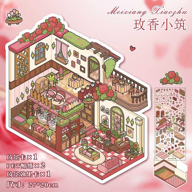 Fragrant Serenity DIY 3D Scene Stickers Lovely 2 Miniature Scenes