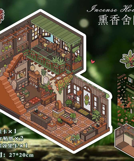 Fragrant Serenity DIY 3D Scene Stickers Lovely 2 Miniature Scenes