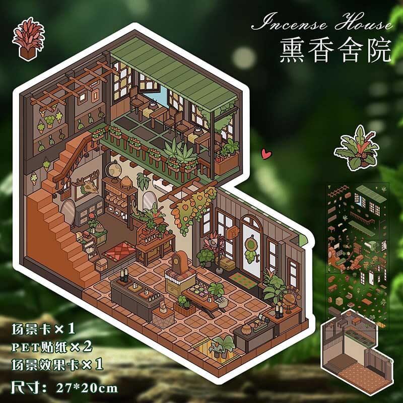 Fragrant Serenity DIY 3D Scene Stickers Lovely 2 Miniature Scenes