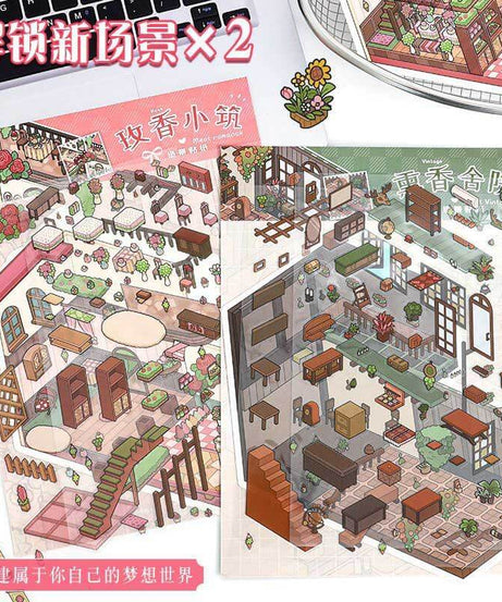Fragrant Serenity DIY 3D Scene Stickers Lovely 2 Miniature Scenes