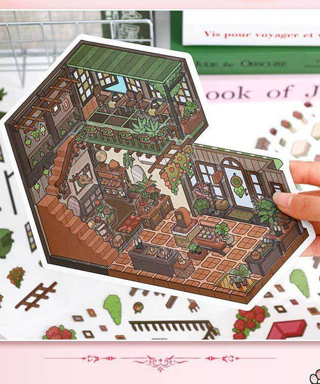 Fragrant Serenity DIY 3D Scene Stickers Lovely 2 Miniature Scenes