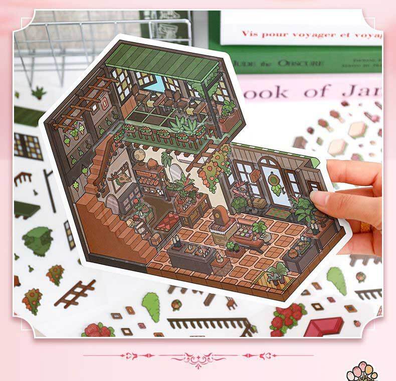 Fragrant Serenity DIY 3D Scene Stickers Lovely 2 Miniature Scenes