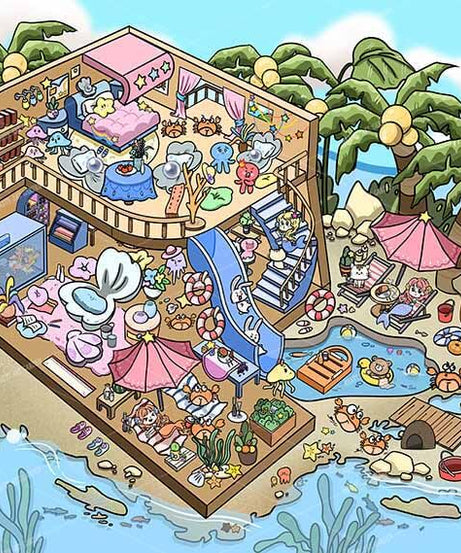 Funky Island Files DIY 3D Scene Stickers 3 Cute Miniature Scenes