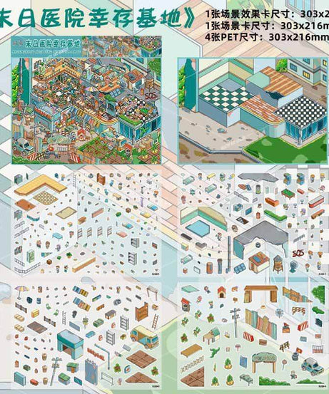 Funky Island Files DIY 3D Scene Stickers 3 Cute Miniature Scenes