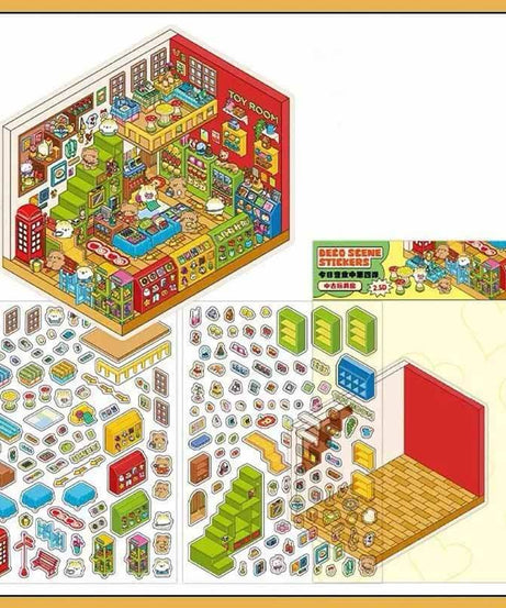 Chocolate Workshop DIY 3D Scene Stickers 4 Cute Miniature Scenes