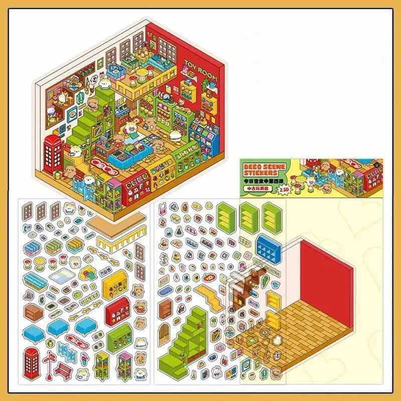Chocolate Workshop DIY 3D Scene Stickers 4 Cute Miniature Scenes