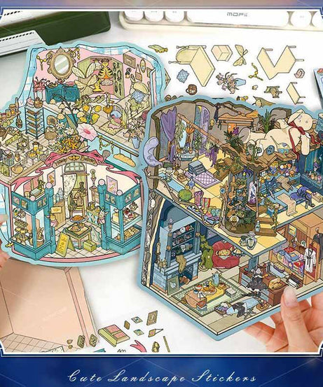 Garden of Spells DIY 3D Scene Stickers 2 Cute Miniature Scenes